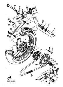 FZR400 FZR400U Rear wheel complete assy