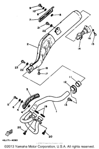 XT350B Выхлопная система
