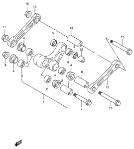 RM125 Втулки заднего рычага