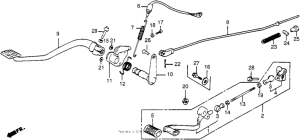 VT500C Vt500c brake pedal + gearshift pedal