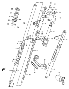 GS125 Вилка передней оси