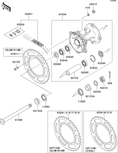 KX125 Задняя ступица колеса
