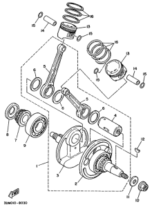 XV240 Коленчатый вал и поршни