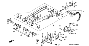 CR250R Rear fork / drive chain