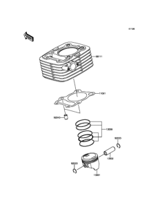 KLX125 シリンダ / ピストン