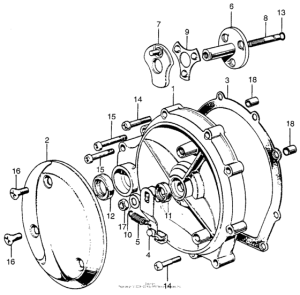 CB750 Кожух сцепления