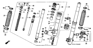 XR400R Передняя вилка