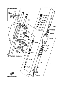 TTR125LE Вилка передней оси