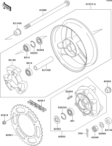 ZX500 Задняя ступица колеса