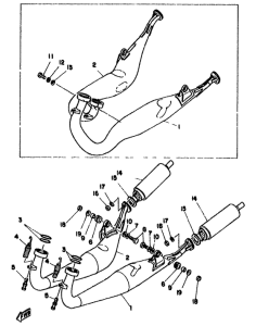 TZ250F Выхлопная система