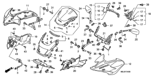 CB1300S Fr. cowl / side cowl / windsc reen