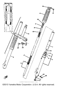 YZ100G Передняя вилка