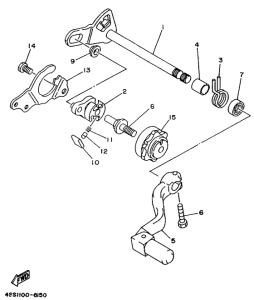 YZ125L Вал переключения