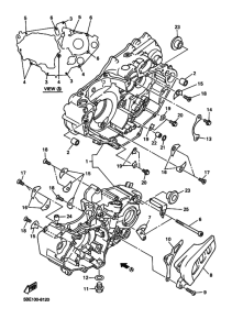 WR400F Картер двигателя