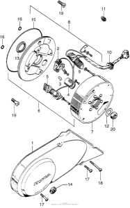 Z50A Left crankcase cover + alternator