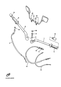 XJ600 Manubrio . cable