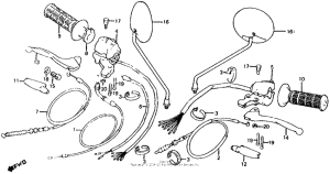 XL100S Control levers + switches + cables 81-85