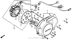 CB450S Left crankcase cover + alternator