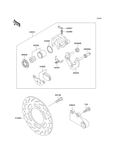 EX250 Задний тормоз