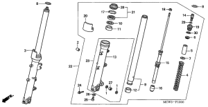 VFR800 (ABS) Вилка передней оси
