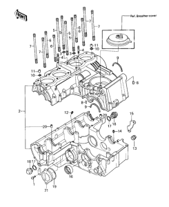 KZ1000 Картер двигателя