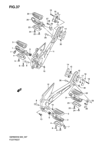 GSR600 Подножки