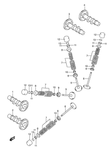 SV650 Распределительный вал  /  valve