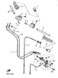 FZR600M (37KW) Steering handle. cable