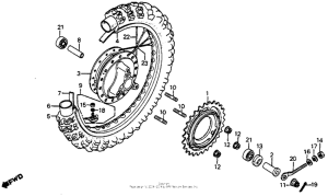 CR80R Rear wheel 80-81