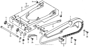 CB400 Swingarm + chain case