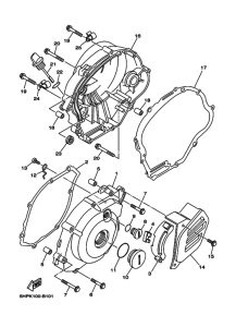 TTR125E Crankcase cover ass`y  (v