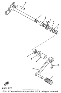 XT250KC Shift shaft - pedal