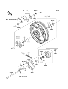 EX250 Заднее колесо / цепь