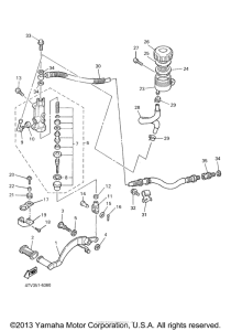 YZF600RMC Задний торм цилиндр