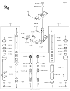 KX65 Передняя вилка