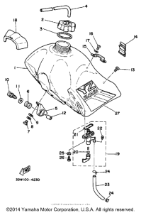 YZ125L Топливный бак