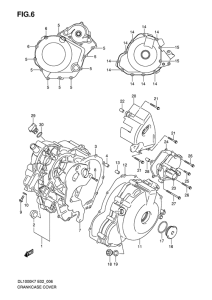 DL1000 Crankcase cover ass`y  (v