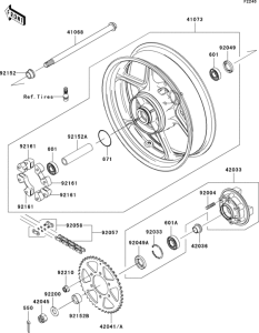 EX650 Заднее колесо и цепь