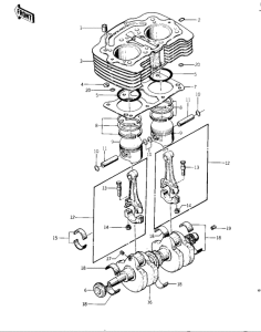 KZ400 Cylinder / pistons / crankshaft