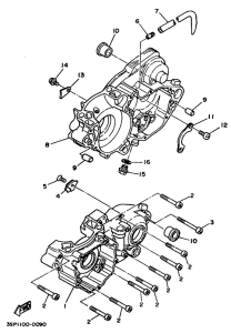 YZ250 Картер двигателя