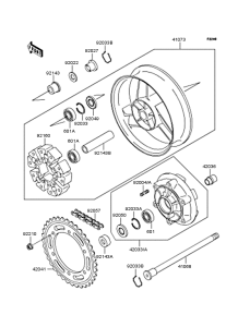 ZX1100 Заднее колесо и цепь