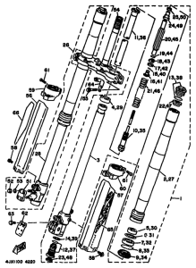 YZ125F Передняя вилка