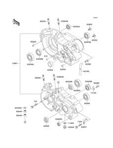 KX500 Картер двигателя