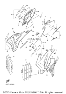WR250FY Боковые обтекатели