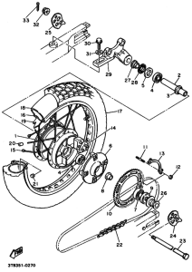 XT600E Rear wheel complete assy