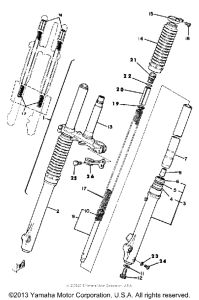 YZ100H Передняя вилка