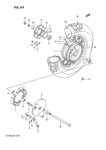 VS750 Rear wheel complete assy