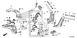 GL1800 (ABS) Handlebar + top bridge