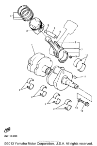 XVZ13LTJ Коленчатый вал и Поршень