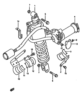 DR350 Задние амортизаторы